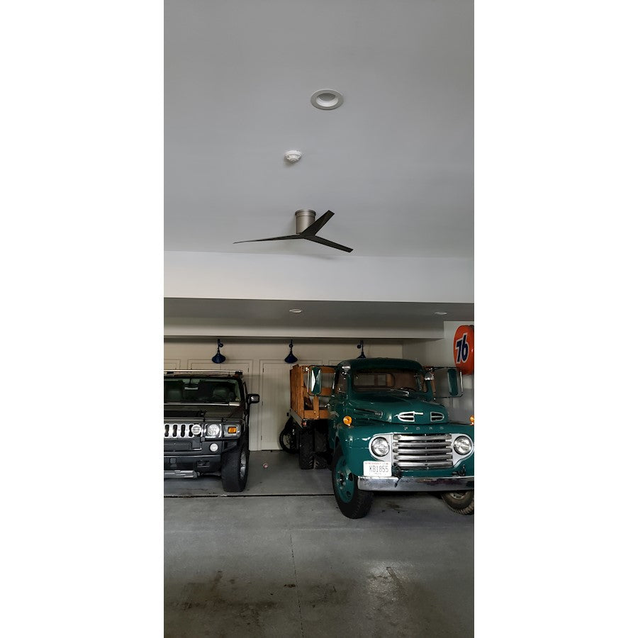 Matthews Fan Eliza-H 56in 3-Blade Flush Mount Ceiling Fan | Brushed Nickel | Low Ceilings & Damp Locations | 56 x 56 x 9 in | Model EKH-BN-BN
