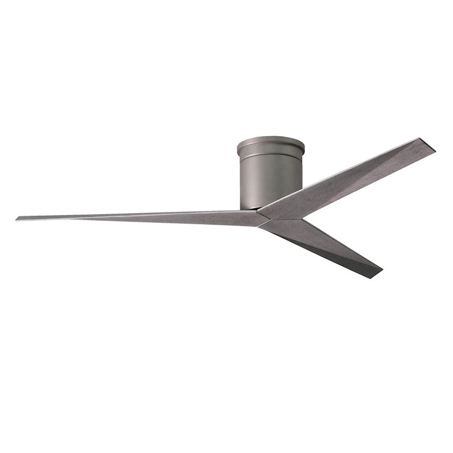 Matthews Fan Eliza-H 56in 3-Blade Flush Mount Ceiling Fan | Gloss White and Barn Wood Polycarbonate | Bedroom & Living Room | Model EKH-WH-BW