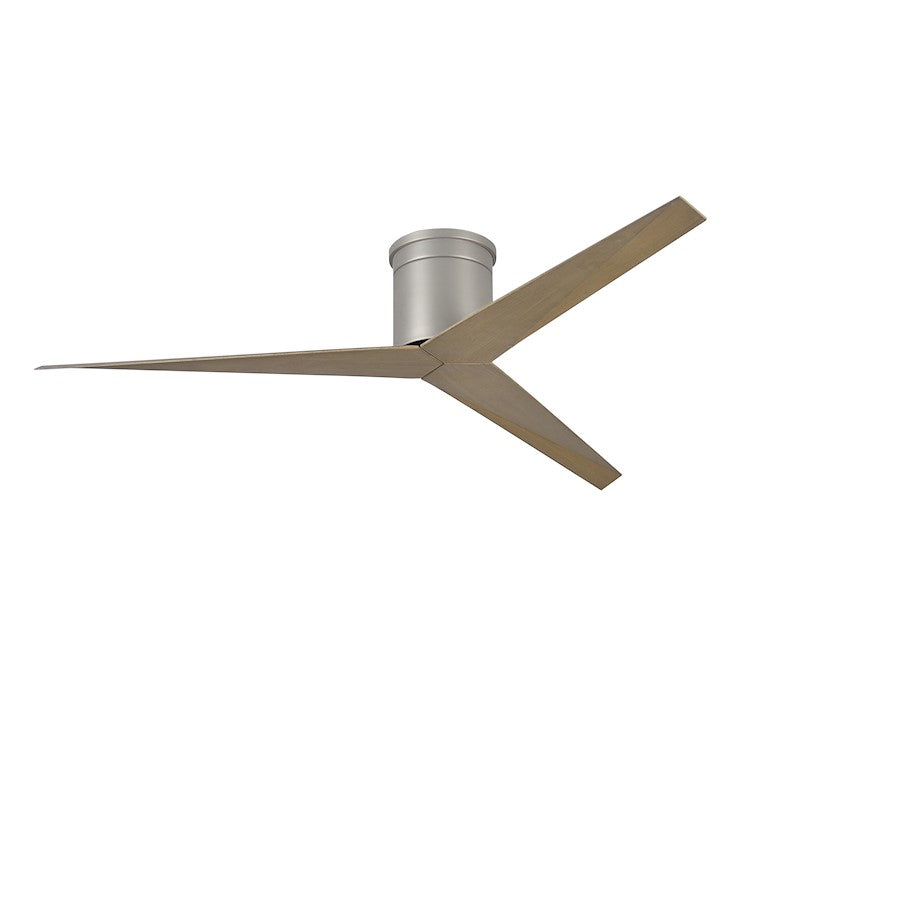 Matthews Fan Eliza-H 56in 3-Blade Flush Mount Ceiling Fan | Brushed Nickel and Gray Ash Polycarbonate | Bedroom & Living Room | Model EKH-BN-GA