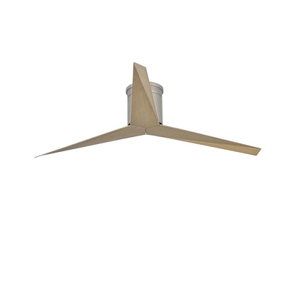 Matthews Fan Eliza-H 56in 3-Blade Flush Mount Ceiling Fan | Brushed Nickel and Gray Ash Polycarbonate | Bedroom & Living Room | Model EKH-BN-GA