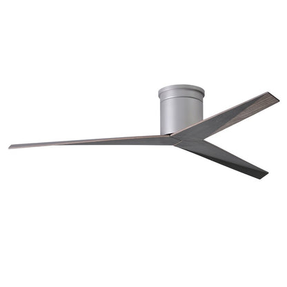 Matthews Fans Eliza-H 56in 3-Blade Flush Mount Ceiling Fan | Brushed Nickel and Old Oak ABS | Great Rooms & Covered Patios | Model EKH-BN-OO