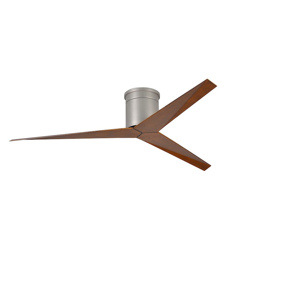 Matthews Fan Eliza-H 56in 3-Blade Flush Mount Ceiling Fan | Brushed Nickel and Walnut Polycarbonate | Bedroom & Living Room | Model EKH-BN-WN