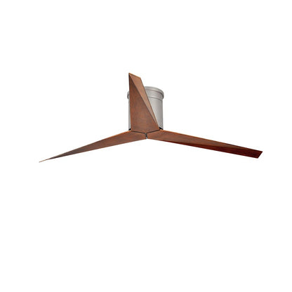 Matthews Fan Eliza-H 56in 3-Blade Flush Mount Ceiling Fan | Brushed Nickel and Walnut Polycarbonate | Bedroom & Living Room | Model EKH-BN-WN