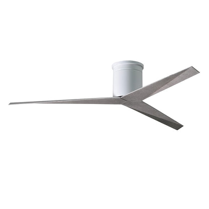 Matthews Fan Eliza-H 56in 3-Blade Flush Mount Ceiling Fan | Gloss White and Barn Wood Polycarbonate | Bedroom & Living Room | Model EKH-WH-BW