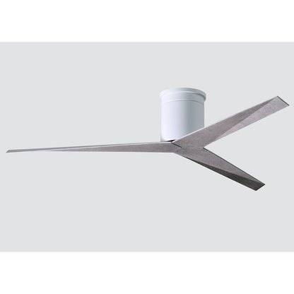 Matthews Fan Eliza-H 56in 3-Blade Flush Mount Ceiling Fan | Gloss White and Barn Wood Polycarbonate | Bedroom & Living Room | Model EKH-WH-BW