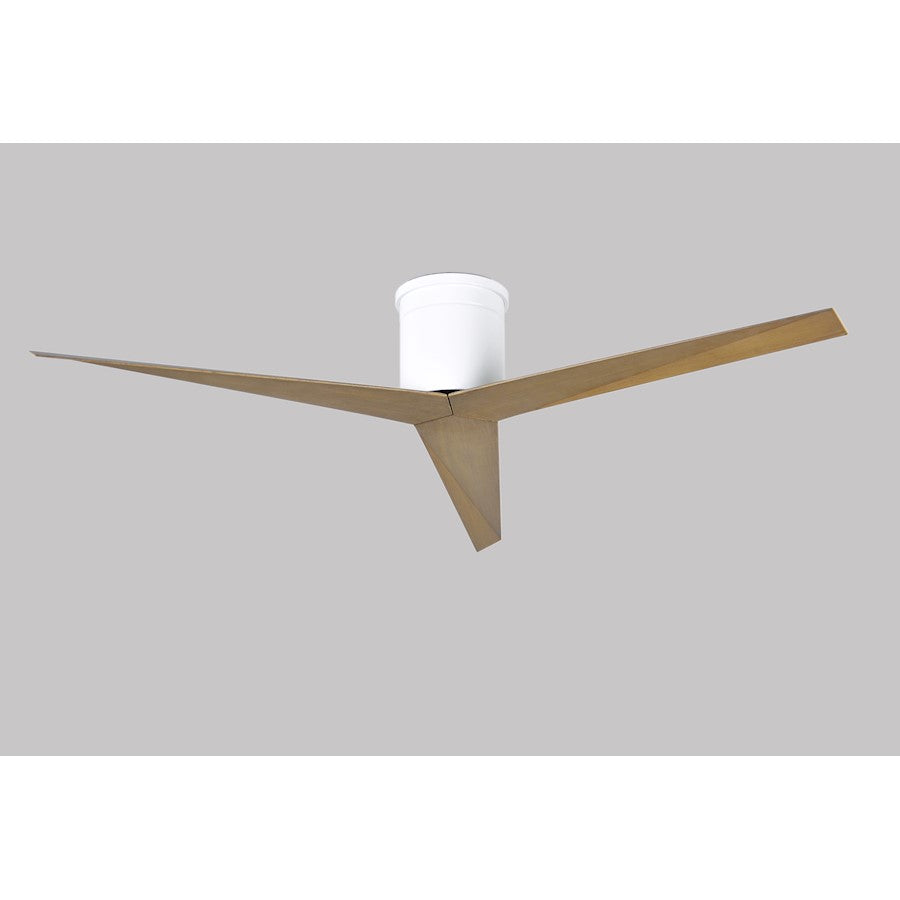 Matthews Fan Eliza-H 56in 3-Blade Flush Mount Ceiling Fan | Gloss White and Gray Ash Polycarbonate | Bedroom & Living Room | Model EKH-WH-GA