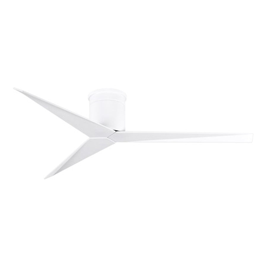 Matthews Fan Eliza-H 56in 3-Blade Flush Mount Ceiling Fan | Gloss White and Gloss White Polycarbonate | Bedroom & Living Room | Model EKH-WH-WH