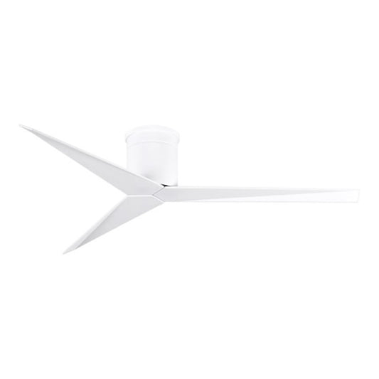 Matthews Fan Eliza-H 56in 3-Blade Flush Mount Ceiling Fan | Gloss White and Gloss White Polycarbonate | Bedroom & Living Room | Model EKH-WH-WH