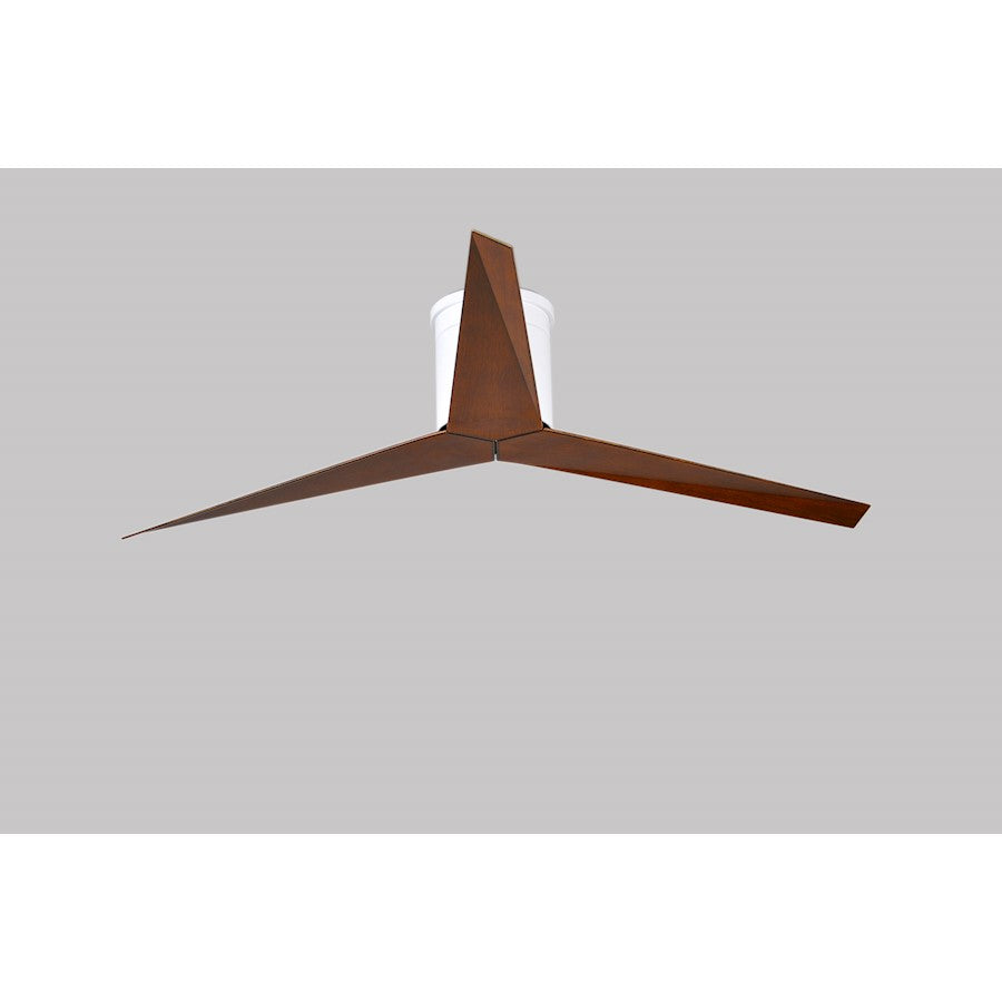 Matthews Fan Eliza-H 56in 3-Blade Flush Mount Ceiling Fan | Gloss White and Walnut Polycarbonate | Bedroom & Living Room | Model EKH-WH-WN