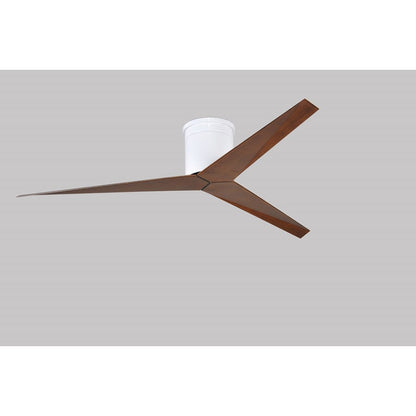Matthews Fan Eliza-H 56in 3-Blade Flush Mount Ceiling Fan | Gloss White and Walnut Polycarbonate | Bedroom & Living Room | Model EKH-WH-WN