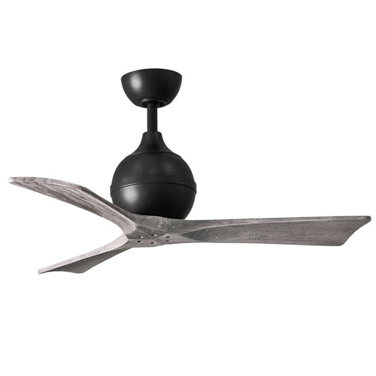 Matthews Fans Irene-3 42in 3-Blade Ceiling Fan | Matte Black & Barn Wood Blades | Bedroom & Home Office | 42 x 42 x 12 in | Model IR3-BK-BW-42