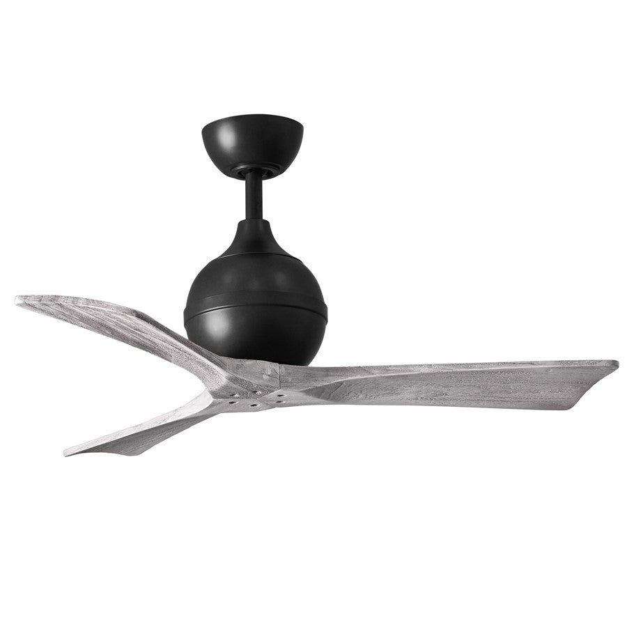 Matthews Fans Irene-3 42in 3-Blade Ceiling Fan | Matte Black & Barn Wood Blades | Bedroom & Home Office | 42 x 42 x 12 in | Model IR3-BK-BW-42