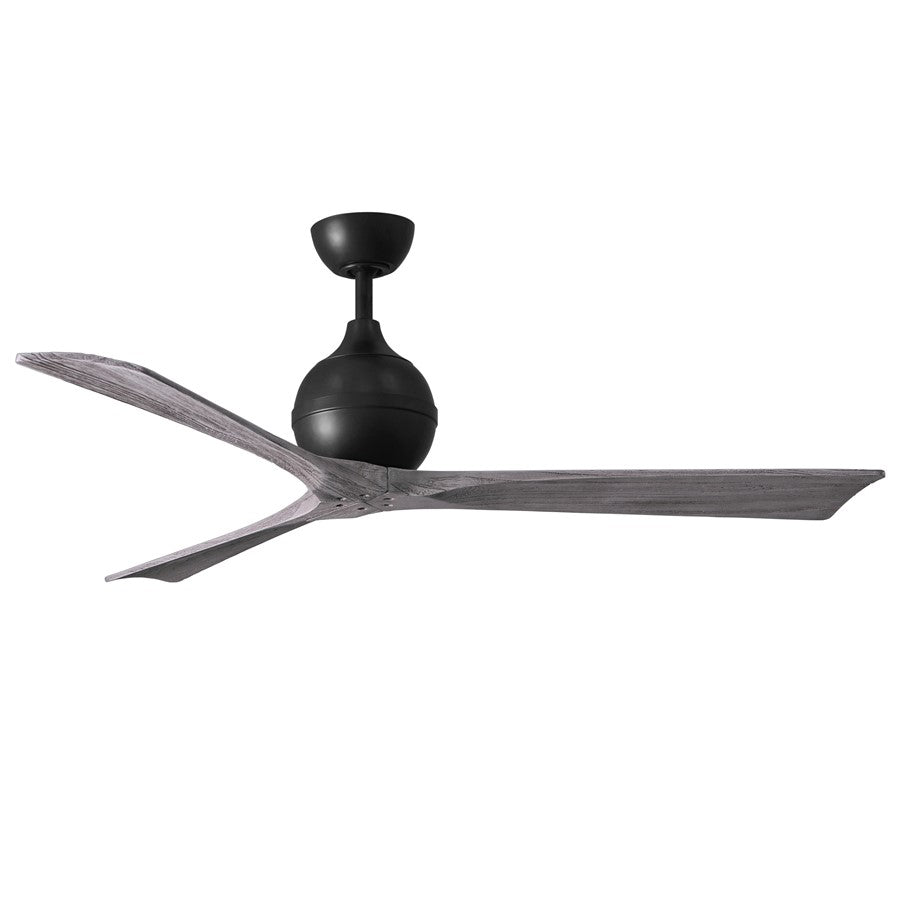 Matthews Fans Irene-3 60in 3-Blade Ceiling Fan | Contemporary Matte Black and Barn Wood | Great Room & Living Area | Model IR3-BK-BW-60