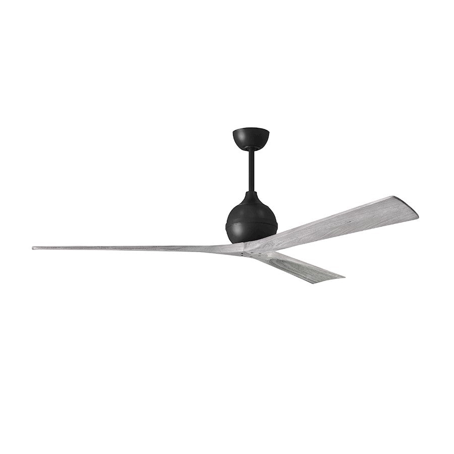 Matthews Fans Irene-3 72in 3-Blade Ceiling Fan | Contemporary Matte Black and Barn Wood | Large Rooms & Open Spaces | Model IR3-BK-BW-72