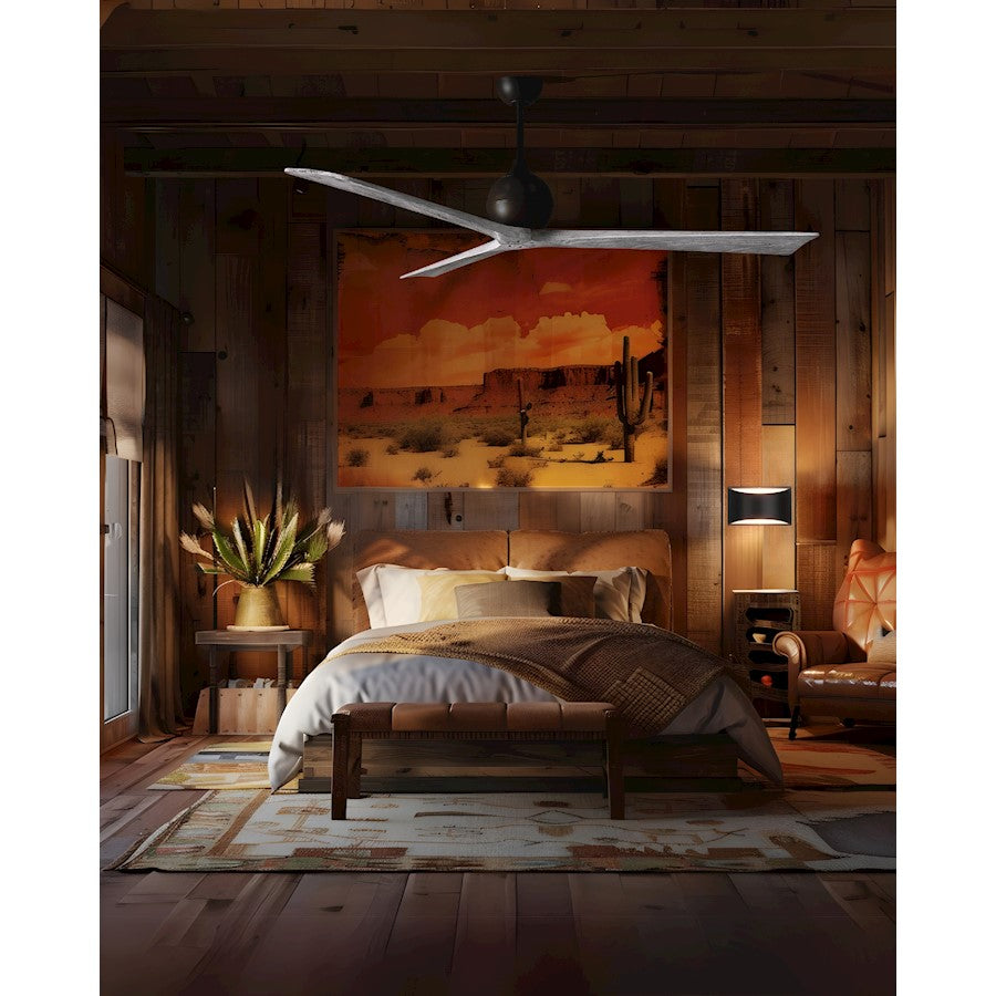 Matthews Fans Irene-3 72in 3-Blade Ceiling Fan | Contemporary Matte Black and Barn Wood | Large Rooms & Open Spaces | Model IR3-BK-BW-72