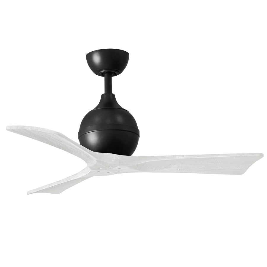 Matthews Fans Irene-3 42in 3-Blade Ceiling Fan | Contemporary Matte Black and Matte White Solid Wood | Bedroom & Home Office | Model IR3-BK-MWH-42