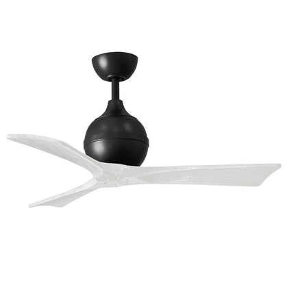 Matthews Fans Irene-3 42in 3-Blade Ceiling Fan | Contemporary Matte Black and Matte White Solid Wood | Bedroom & Home Office | Model IR3-BK-MWH-42