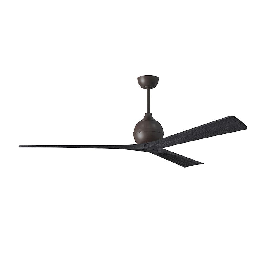 Matthews Fans Irene-3 72in 3-Blade Ceiling Fan | Textured Bronze and Matte Black Solid Wood | Oversized Rooms & Covered Patio | Model IR3-TB-BK-72