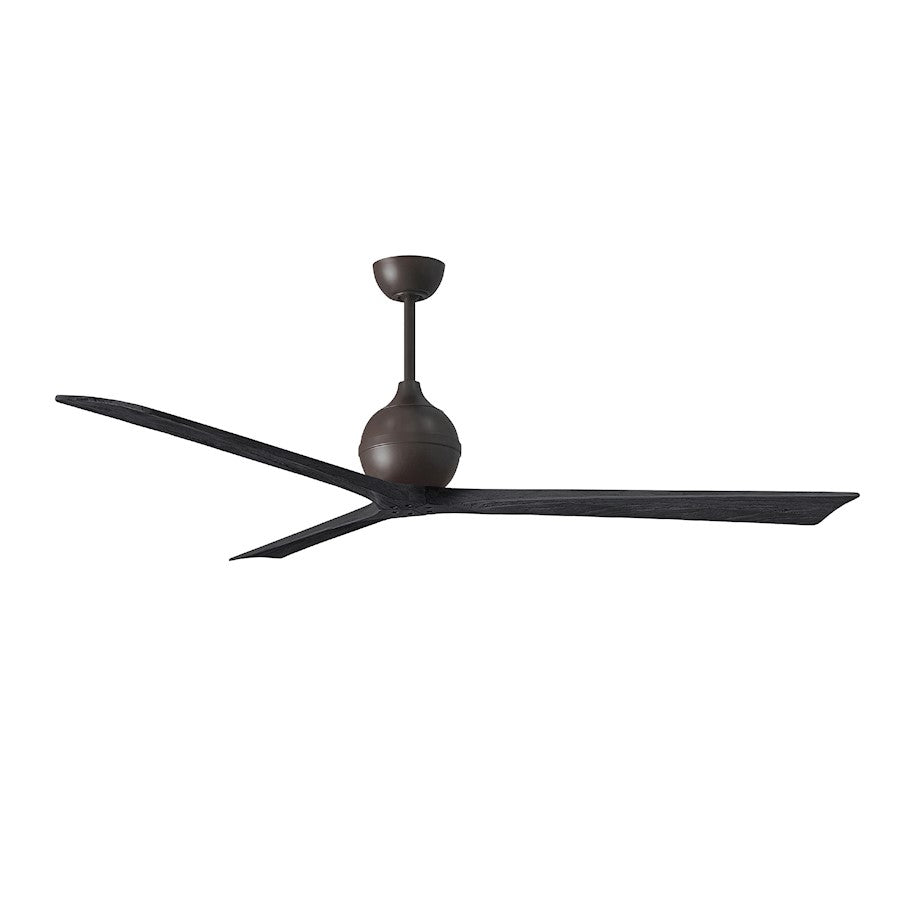 Matthews Fans Irene-3 72in 3-Blade Ceiling Fan | Textured Bronze and Matte Black Solid Wood | Oversized Rooms & Covered Patio | Model IR3-TB-BK-72