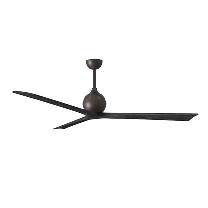 Matthews Fans Irene-3 72in 3-Blade Ceiling Fan | Textured Bronze and Matte Black Solid Wood | Oversized Rooms & Covered Patio | Model IR3-TB-BK-72