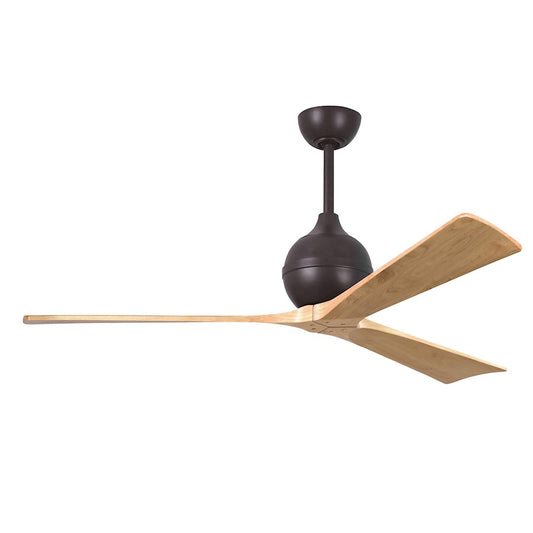Matthews Fans Irene-3 60in 3-Blade Ceiling Fan | Contemporary Textured Bronze and Light Maple Wood | Bedroom & Living Room | Model IR3-TB-LM-60
