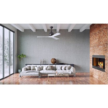 Matthews Fans Irene-3 60in 3-Blade Ceiling Fan | Contemporary Textured Bronze and Matte White Wood | Great Rooms & Basements | Model IR3-TB-MWH-60