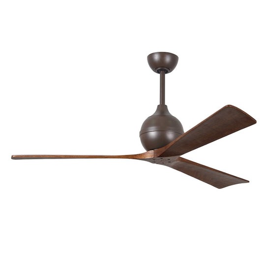 Matthews Fan Irene-3 60in 3-Blade Ceiling Fan | Rustic Textured Bronze and Walnut | Great Room & Covered Patio | 60 x 60 x 11 in | Model IR3-TB-WA-60