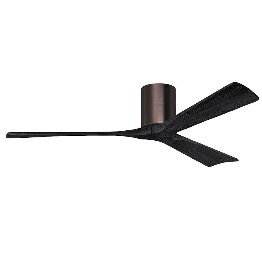 Matthews Fans Irene 3H 60in 3-Blade Ceiling Fan | Brushed Bronze and Matte Black Solid Wood Blades | Living Room & Covered | Model IR3H-BB-BK-60