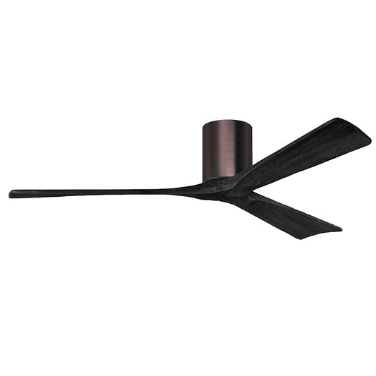 Matthews Fans Irene 3H 60in 3-Blade Ceiling Fan | Brushed Bronze and Matte Black Solid Wood Blades | Living Room & Covered | Model IR3H-BB-BK-60