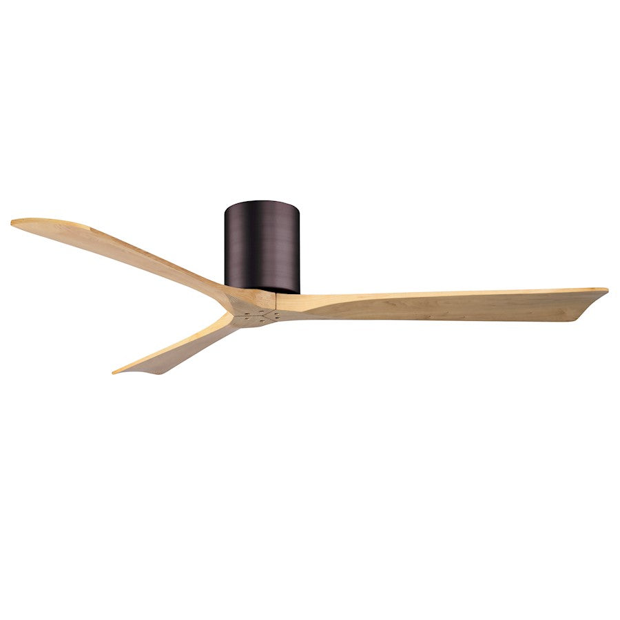 Matthews Fans Irene-3H 60in 3-Blade Ceiling Fan | Rustic Modern Brushed Bronze and Light Maple Wood | Great Room & Covered | Model IR3H-BB-LM-60