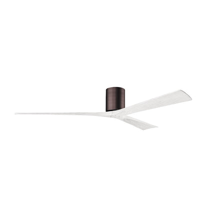 Matthews Fans Irene-3H 72in 3-Blade Flush Mount Ceiling Fan | Brushed Bronze and Matte White Solid Wood | Great Rooms | Model IR3H-BB-MWH-72