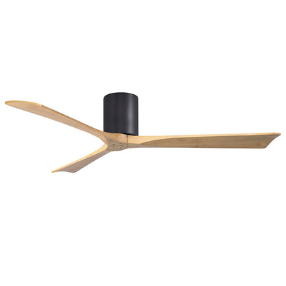 Matthews Fans Irene-3H 60in 3-Blade Ceiling Fan | Matte Black and Light Maple Wood | Indoor/Outdoor Damp Rated | 60 x 60 x 10 in | Model IR3H-BK-LM-60