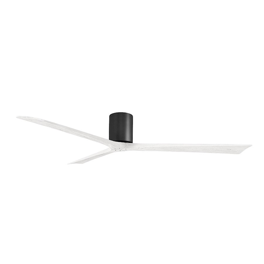 Matthews Fans Irene 3H 72in 3-Blade Ceiling Fan | Matte Black and Matte White Solid Wood Blades | Large Rooms & Covered Patios | Model IR3H-BK-MWH-72