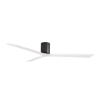 Matthews Fans Irene 3H 72in 3-Blade Ceiling Fan | Matte Black and Matte White Solid Wood Blades | Large Rooms & Covered Patios | Model IR3H-BK-MWH-72