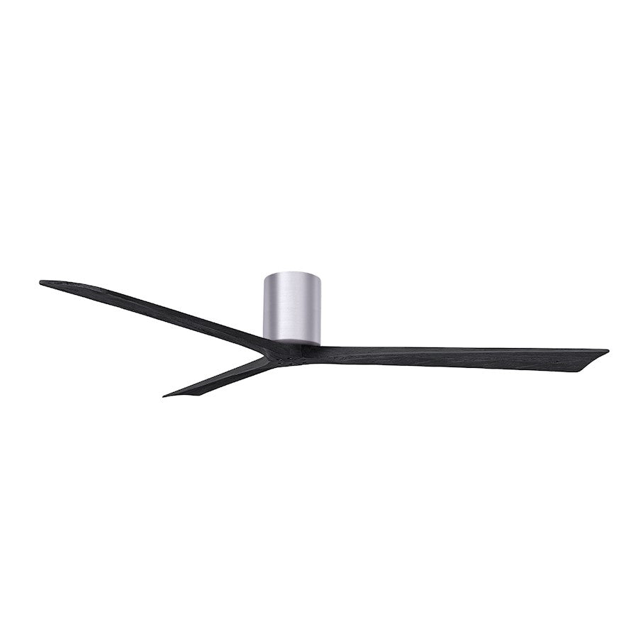 Matthews Fans Irene 3H 72in 3-Blade Ceiling Fan | Contemporary Brushed Nickel and Matte Black Solid Wood | Living Room | Model IR3H-BN-BK-72
