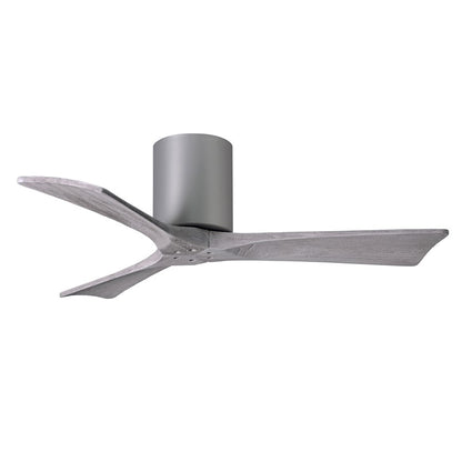 Matthews Fan Irene-H 60in 3-Blade Flush Mount Ceiling Fan | Gloss White and Barn Wood Solid Wood Blades | Bedroom & Living Room | Model IR3H-WH-BW-60