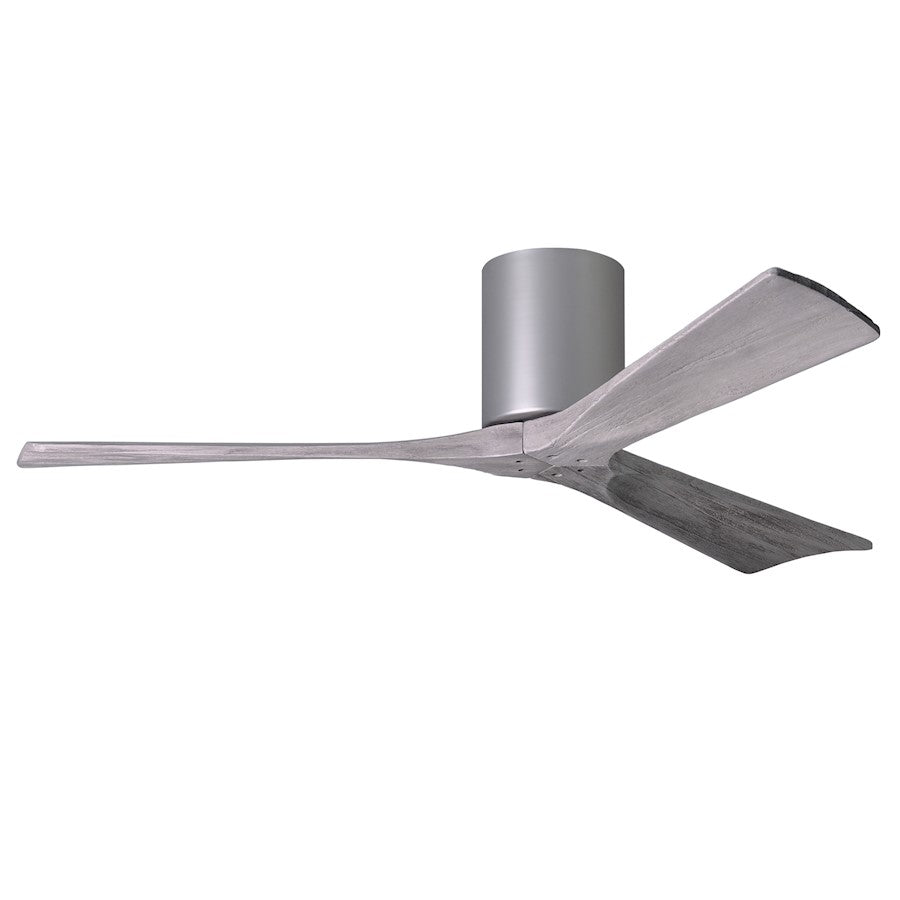 Matthews Fan Irene-H 60in 3-Blade Flush Mount Ceiling Fan | Gloss White and Barn Wood Solid Wood Blades | Bedroom & Living Room | Model IR3H-WH-BW-60