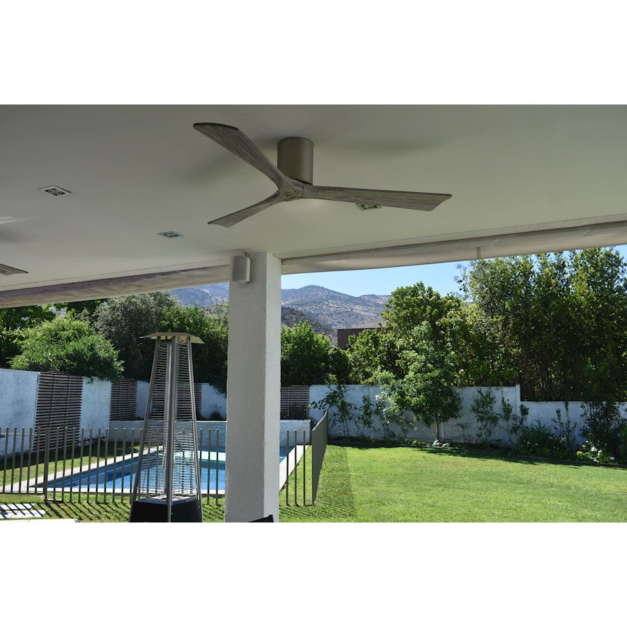 Matthews Fan Irene-H 60in 3-Blade Flush Mount Ceiling Fan | Gloss White and Barn Wood Solid Wood Blades | Bedroom & Living Room | Model IR3H-WH-BW-60