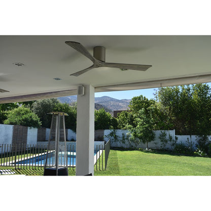 Matthews Fan Irene-H 60in 3-Blade Flush Mount Ceiling Fan | Gloss White and Barn Wood Solid Wood Blades | Bedroom & Living Room | Model IR3H-WH-BW-60