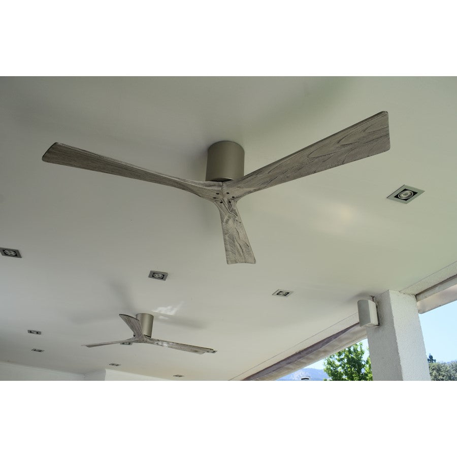 Matthews Fan Irene-H 60in 3-Blade Flush Mount Ceiling Fan | Gloss White and Barn Wood Solid Wood Blades | Bedroom & Living Room | Model IR3H-WH-BW-60