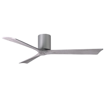 Matthews Fan Irene-H 60in 3-Blade Flush Mount Ceiling Fan | Gloss White and Barn Wood Solid Wood Blades | Bedroom & Living Room | Model IR3H-WH-BW-60
