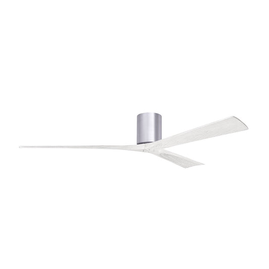 Matthews Fans Irene 3H 72in 3-Blade Ceiling Fan | Contemporary Brushed Nickel and Matte White Solid Wood | Bedroom & Living | Model IR3H-BN-MWH-72