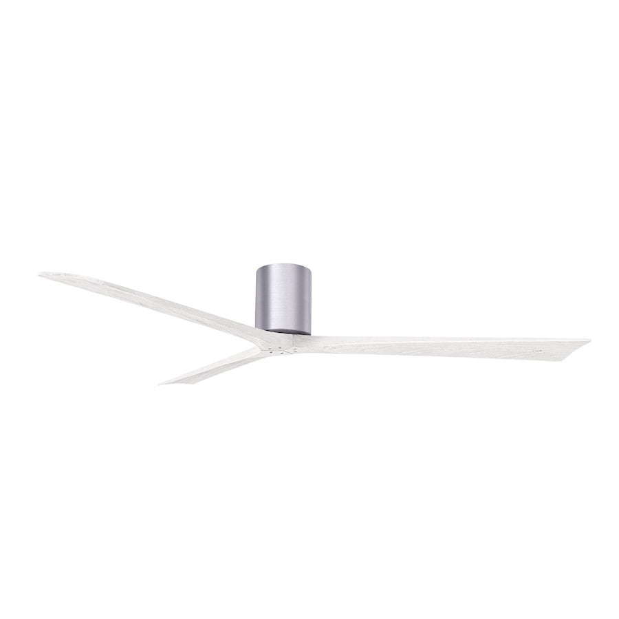 Matthews Fans Irene 3H 72in 3-Blade Ceiling Fan | Contemporary Brushed Nickel and Matte White Solid Wood | Bedroom & Living | Model IR3H-BN-MWH-72