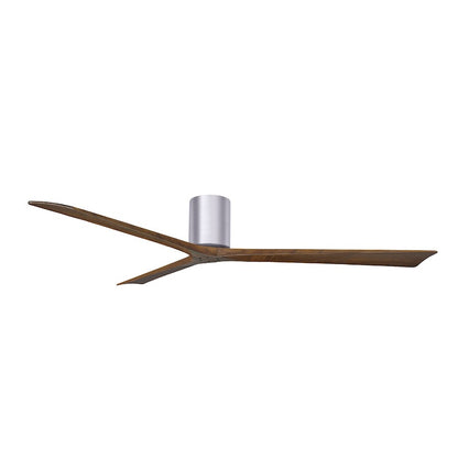 Matthews Fans Irene-3H 72in 3-Blade Flush Mount Ceiling Fan | Contemporary Brushed Nickel and Walnut Wood | Living Room | Model IR3H-BN-WA-72