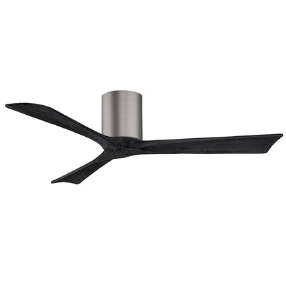 Matthews Fans Irene-3H 60in 3-Blade Flush Mount Ceiling Fan | Brushed Pewter and Walnut Solid Wood Blades | Great Room & Living | Model IR3H-BP-WA-60