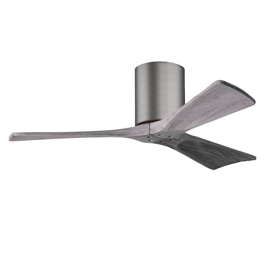Matthews Fans Irene-3H 60in 3-Blade Flush Mount Ceiling Fan | Brushed Pewter and Walnut Solid Wood Blades | Great Room & Living | Model IR3H-BP-WA-60