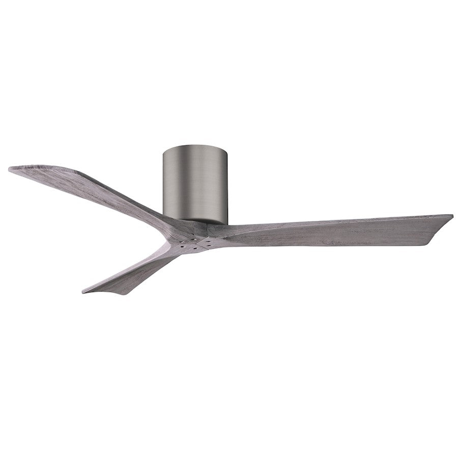 Matthews Fans Irene-3H 60in 3-Blade Flush Mount Ceiling Fan | Brushed Pewter and Walnut Solid Wood Blades | Great Room & Living | Model IR3H-BP-WA-60