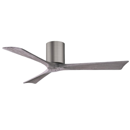 Matthews Fans Irene-3H 60in 3-Blade Flush Mount Ceiling Fan | Brushed Pewter and Walnut Solid Wood Blades | Great Room & Living | Model IR3H-BP-WA-60