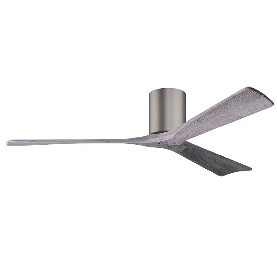 Matthews Fans Irene-3H 60in 3-Blade Flush Mount Ceiling Fan | Brushed Pewter and Walnut Solid Wood Blades | Great Room & Living | Model IR3H-BP-WA-60