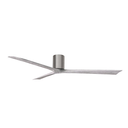 Matthews Fans Irene-3H 72in 3-Blade Flush Mount Ceiling Fan | Brushed Pewter and Barn Wood | Great Room & Covered Patio | Model IR3H-BP-BW-72
